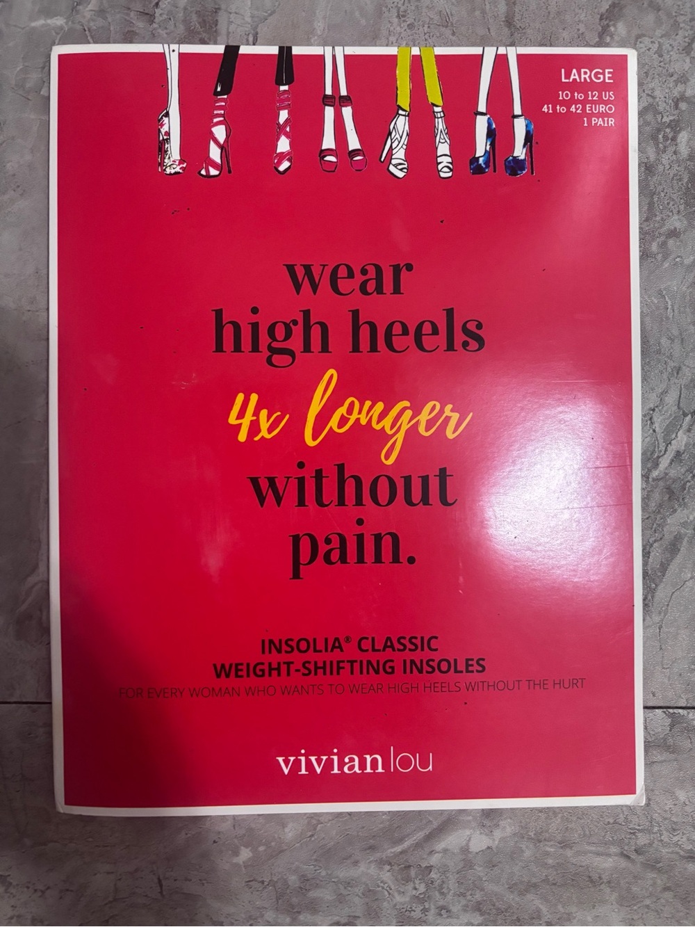 Vivian Lou Insolia Classic Weight-Shifting Insoles, Women’s Size 10-12 US